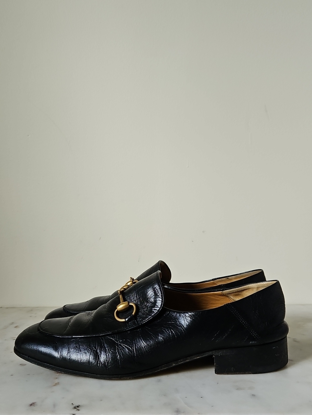 GUCCI: Classic Black Soft Calfskin  Leather Jordan Loafers